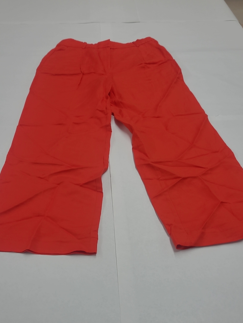 Loft Peyton Trousers Orange/Red Linen Blend Wide-Leg Bottoms Size 6 NWT - Picture 2 of 8